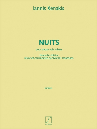 Iannis Xenakis, Nuits 12-Part Mixed Chorus a Cappella Partitur