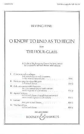 O know to end as to begin for soloists and mixed chorus a cappella score