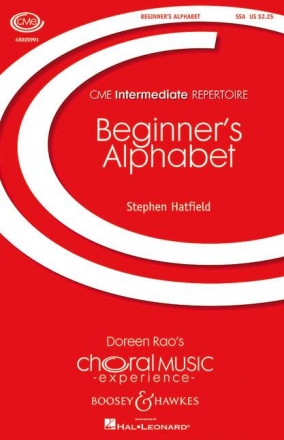 Hatfield, Stephen: Beginner's Alphabet fr Kinderchor (SSA) und Klavier (Kontrabass, Drumset und Streichquart Partitur und Stimmen