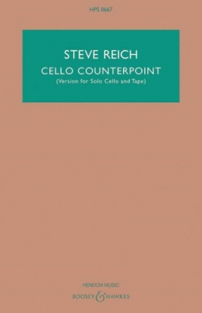 Cello Counterpoint fr Violoncello und Tonband Studienpartitur