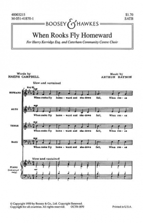 Baynon, Arthur: When rooks fly homeward fr gemischter Chor (SATB) a cappella Chorpartitur