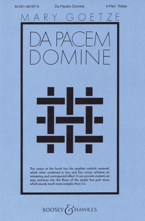 Da Pacem Domine fr Kinderchor oder Frauenchor (SSAA) a cappella Chorpartitur