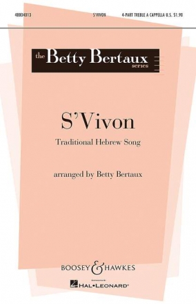 S'vivon fr Kinderchor oder Frauenchor (SSSS) a cappella Chorpartitur
