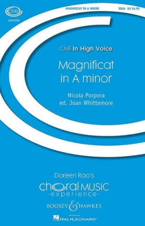 Porpora, Nicola Antonio: Magnificat in A minor fr Chor (SSAA) und Klavier (Orgel) oder Streicher Sing- und Spielpartitur