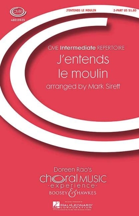 J'entends le moulin for 2-part choir (SA), piano, viollin and percussion ad libitum choral score