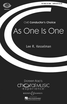 As One Is One fr gemischter Chor (SATB) und Klavier (und Kontrabass oder Violoncell