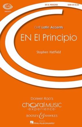 Hatfield, Stephen: EN El Principio fr gemischter Chor (SATB), solo Bariton oder Mezzo-Sopran, Schlagwerk Sing- und Spielpartitur