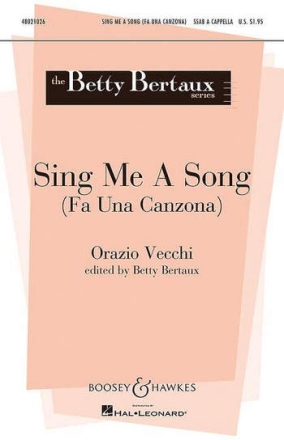 Vecchi, Orazio: Sing Me A Song fr gemischter Chor (SSAB) a cappella, Fingerzimbeln ad libitum Chorpartitur