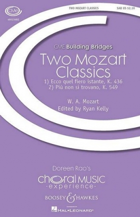 2 Mozart Classics fr gemn Chor (SAM) und Klavier (2 Klarinetten und Bass-Klarinette) Chorpartitur