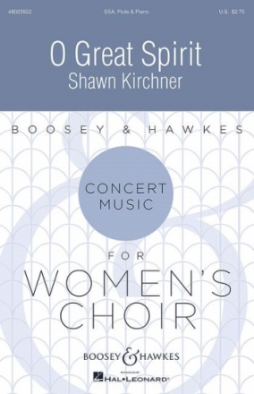 O great Spirit fr Frauenchor, Flte und Klavier Partitur
