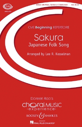 Sakura fr gem Chor (unisono), Klarinette (C-Instrument) und Klavier Partitur