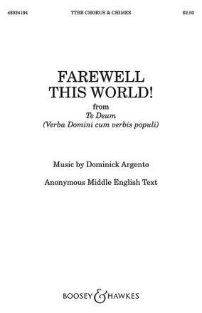 BHI48490 Farewell this World fr Mnnerchor und Glockenspiel Chorpartitur