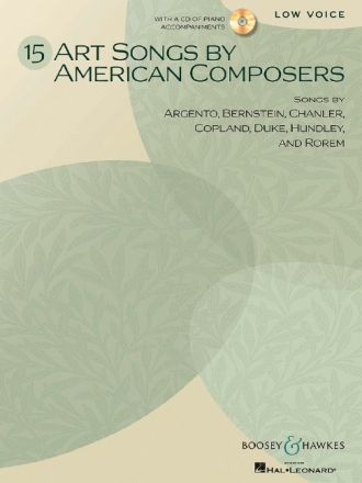 15 Art Songs by American Composers  (+ CD) fr tiefe Stimme und Klavier