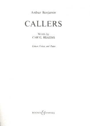 Callers fr Chor unisono und Klavier Chorpartitur