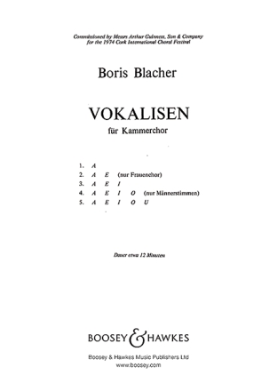 Vokalisen fr gemischter Chor (SATB) a cappella Chorpartitur