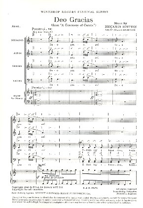 Deo Gracias op.28 fr gemChor und Harfe (Klavier) Chorpartitur