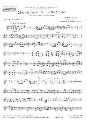 Marsch aus A little Suite fr 2 Sopranblockflten und Klavier Spielpartitur Sopranblockflten