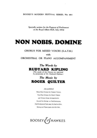 Non nobis Domine for mixed chorus and orchestra (piano) vocal core