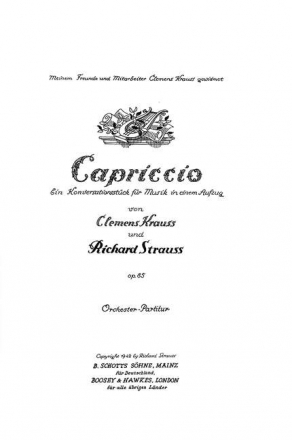 Strauss, Richard: Capriccio op. 85  Studienpartitur