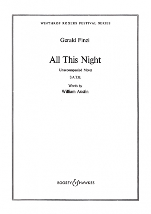 All this Night op. 33 fr gemischter Chor (SATB) a cappella Chorpartitur