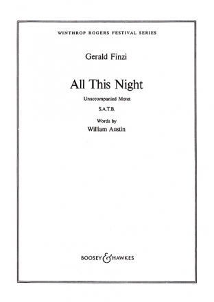 All this Night op. 33 fr gemischter Chor (SATB) a cappella Chorpartitur
