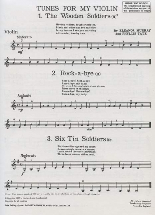 Tunes for my violin fr Violine und Klavier Violine