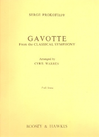 Prokofieff, Serge: Gavotte fr Orchester Partitur