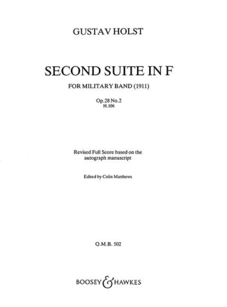 Suite Nr. 2 F-Dur op. 28/2 H.106 QMB 502 fr Blasorchester Partitur