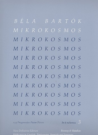 Mikrokosmos Band 3 (Nr.67-96) fr Klavier (grau) (en/por/sp/jap)