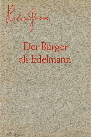 Strauss, Richard: Der Brger als Edelmann op. 60, 3  Textbuch/Libretto