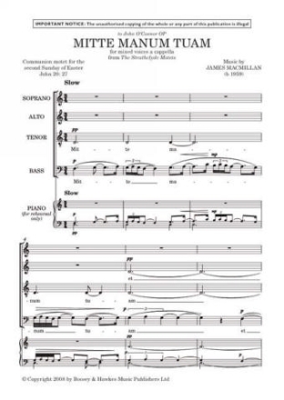 Mitte manum tuam fr gemischter Chor (SATB) a cappella Chorpartitur