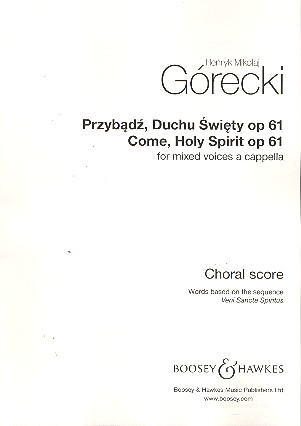 Przybadz Duchu Swiety op.61 for mixed chorus a cappella score (pol)