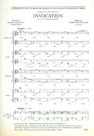 Invocation fr gemischter Chor (SATB) a cappella Chorpartitur