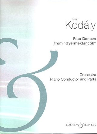 4 Dances from from Gyermektncok for orchestra piano conductor and parts,  archive copy