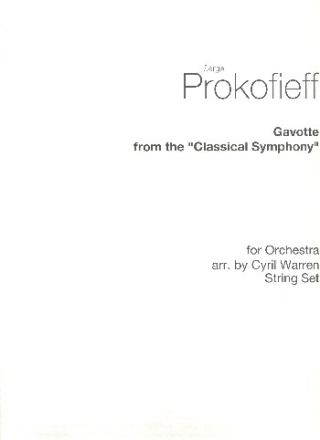 Gavotte from Classical Symphony for orchestra string parts (4-4-3-3-3)