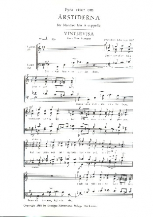Vintervisa fr gem Chor a cappella Partitur (schwed)