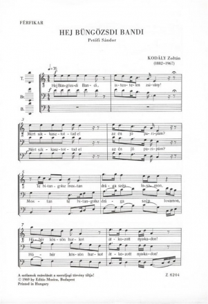 Zoltn Kodly Hej Bsngtzsdi Bandi Lower Voices
