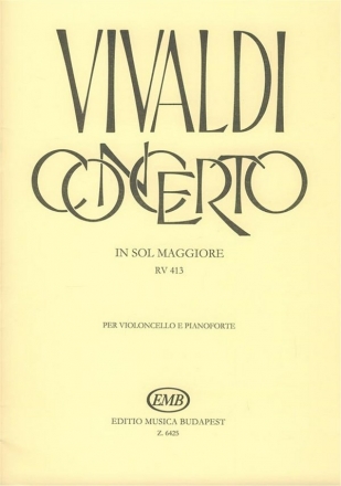 Concerto in Sol Maggiore RV413 per violoncello, archi, basso continuo riduzione per violoncello e pianoforte