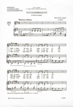 Balzs rpd Tavaszbreszt  Children's Choir and Accompaniment