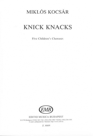 Knick Knacks (Five Children's Choruses) for children's choir a cappella choral score