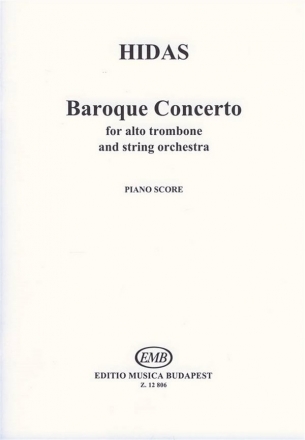 Baroque Concerto for alto trombone and string orchestra piano score with alto trombone solo part