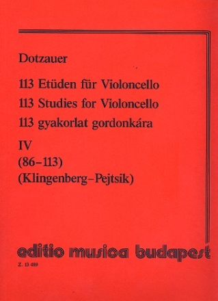 113 Studies vol.4 (nos.86-113) for cello