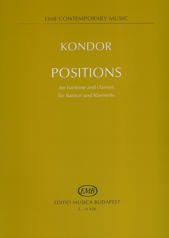 Positions for baritone and clarinet Ehrenstein, Albert, Text