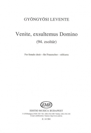 Venite exsultemus Domino fr Frauenchor a cappella Partitur (lat)
