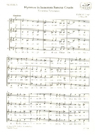 Hymnus in honorem Sanctae Crucis for mixed chorus a cappella score