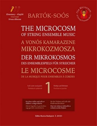 The Microcosm of String Ensemble Music 1 (+QR) fr 3 Violinen und Cello oder Kinderstreichorch. Partitur und Stimmen