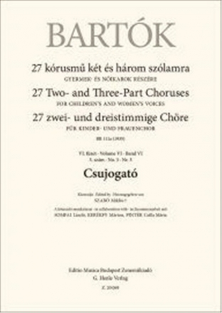 Bela Bartok, Csujogato - BB111a Upper Voices Chorpartitur