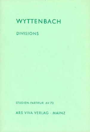 Divisions fr Klavier und 9 Solo-Streicher Studienpartitur