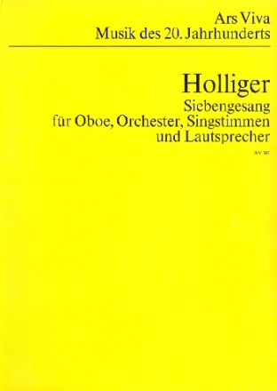 Siebengesang fr Gesang, Oboe, Orchester und Lautsprecher Studienpartitur