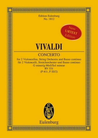 Konzert g-Moll RV531 fr 2 Violoncelli, Streichorchester und Bc Studienpartitur